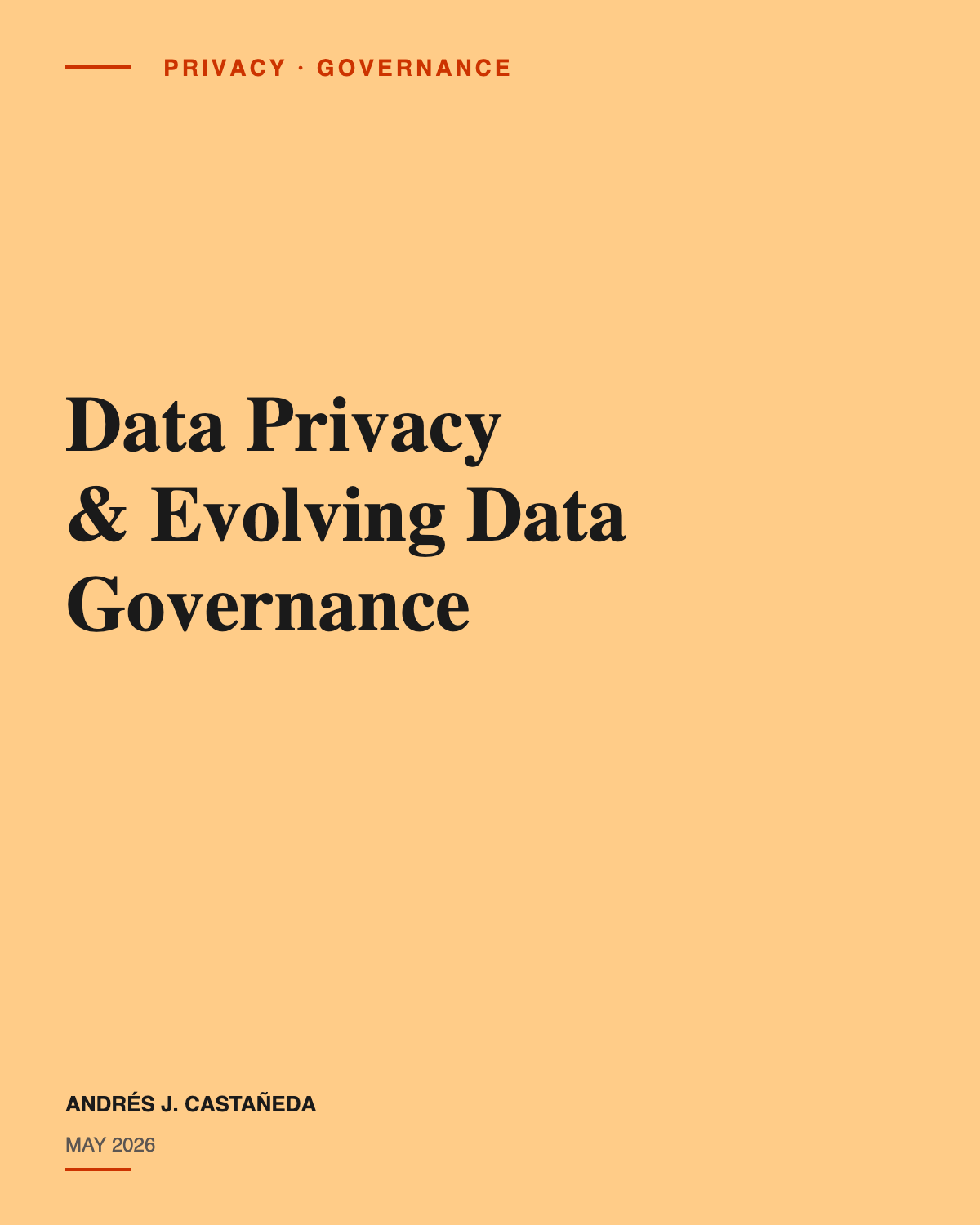 Cover of Data Privacy and Evolving Data Governance, May 2026